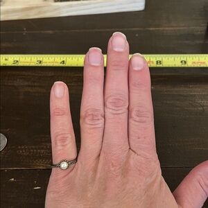 Delicate Pearl Solitaire Ring in Silver Tone